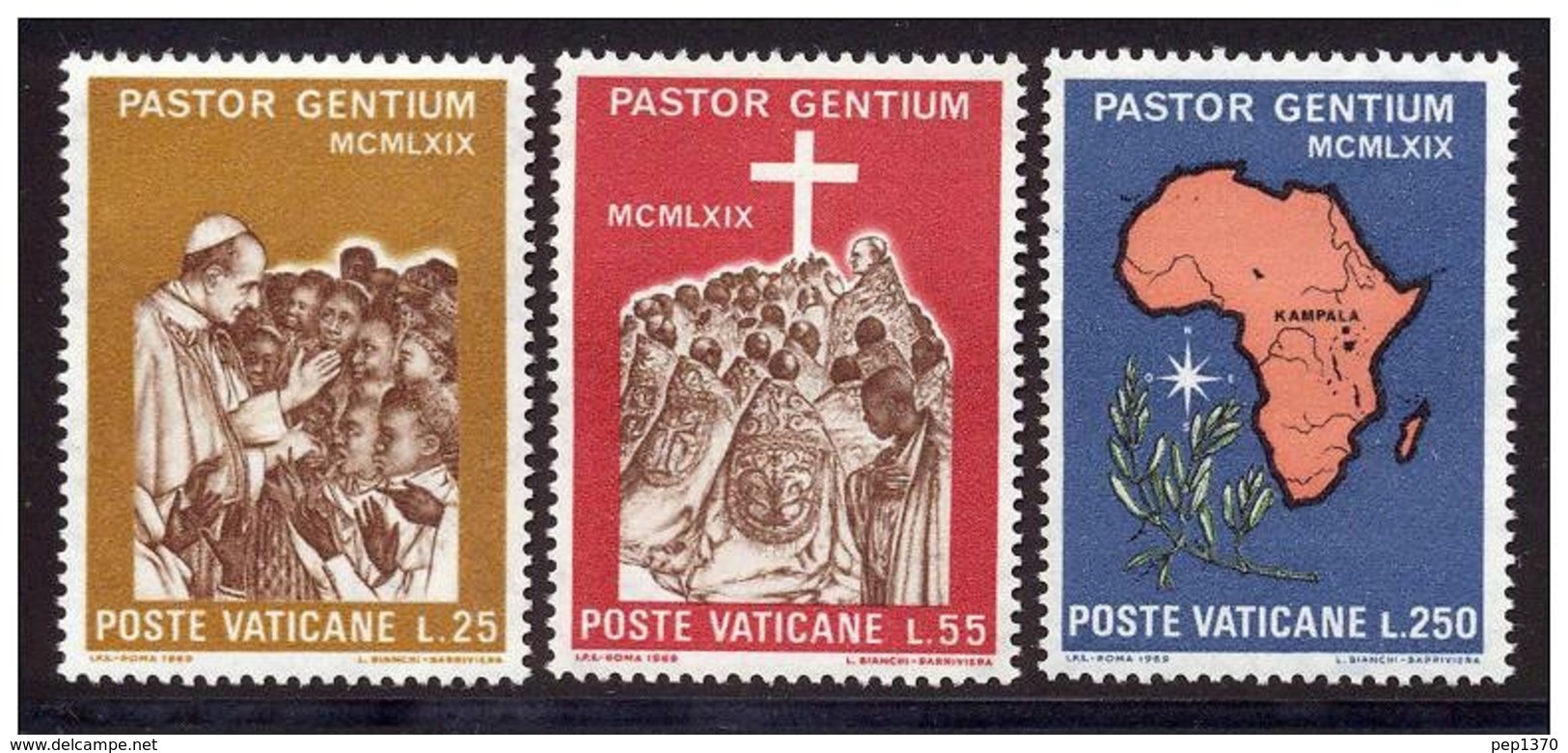 VATICANO 1969 - VIAJE DEL PAPA PABLO VI A UGANDA - YVERT 491/493** - Ostern