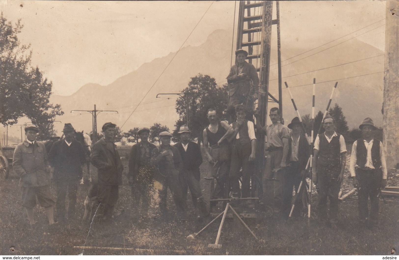 MONTAGETRUPP - Fotokarte Ungel.um 1930, Phot.Atelier Paap, Salzburg, Gebrauchsspuren, Rückseitig Klebspuren Vom Album - Sonstige & Ohne Zuordnung