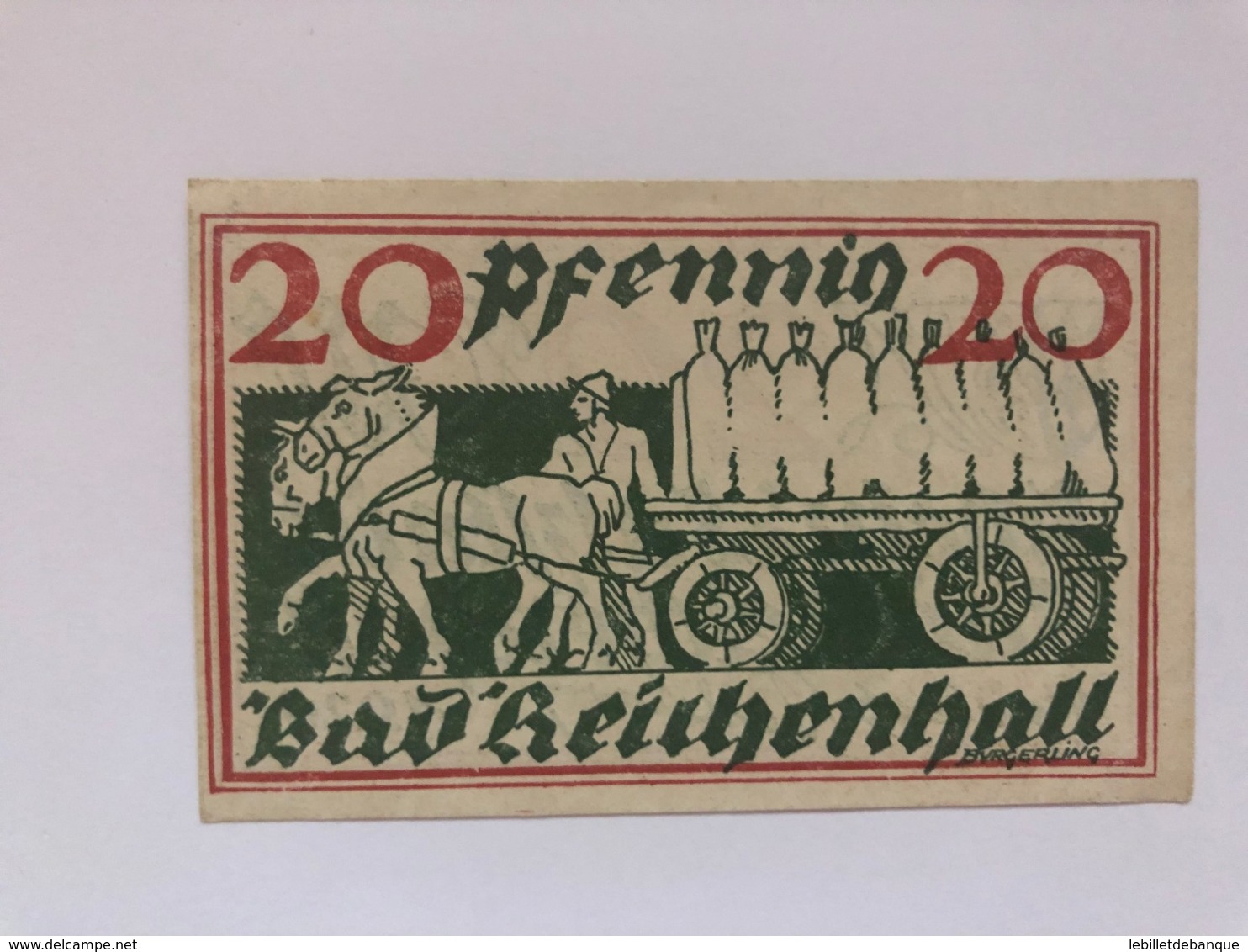 Allemagne Notgeld Heichenhall 20 Pfennig - Collections