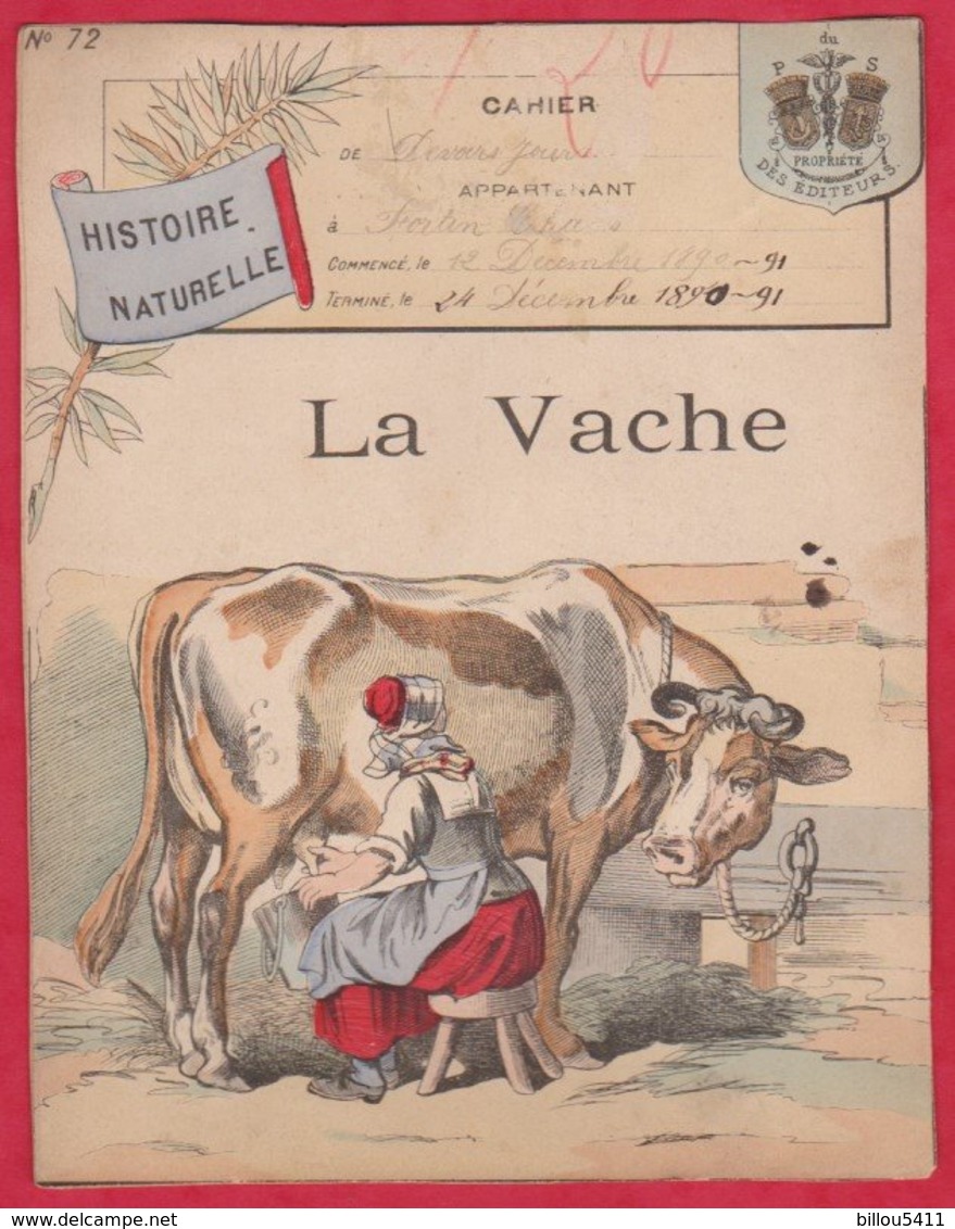 Protége Cahier Ancien Fin XIXéme Collection  Histoire Naturelle  La VACHE - Book Covers