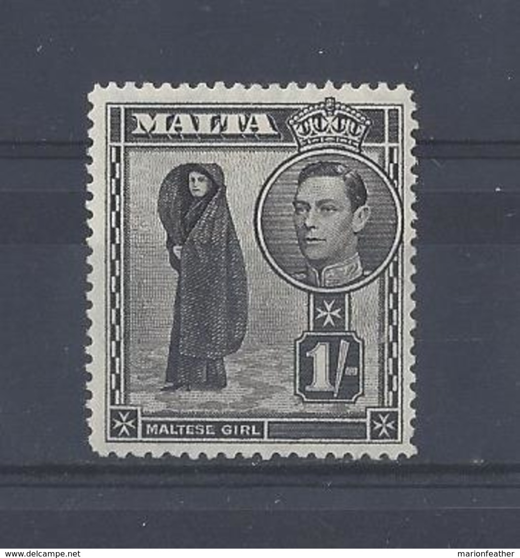 MALTA...KING GEORGE VI.(1936-52)....1/-.....SG226...(CAT £3..)...MH... - Malte (...-1964)