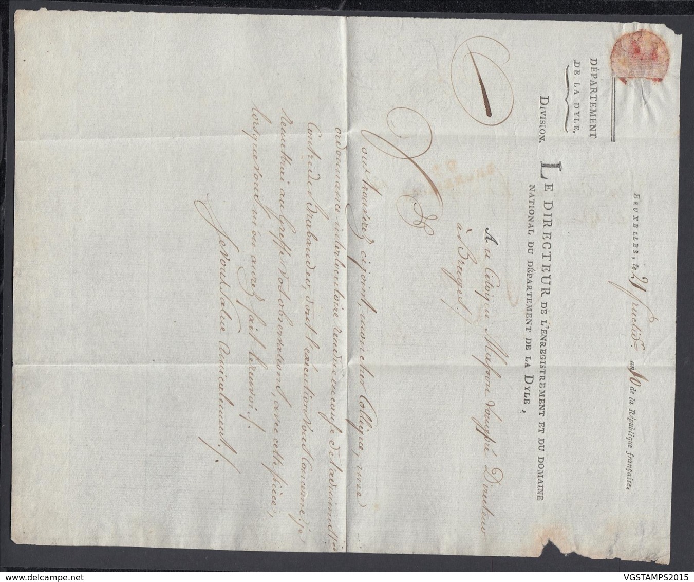 France 1802  - Precurseur De Bruxelles à Bruges ...... (VG) DC-4249 - 1792-1815: Départements Conquis