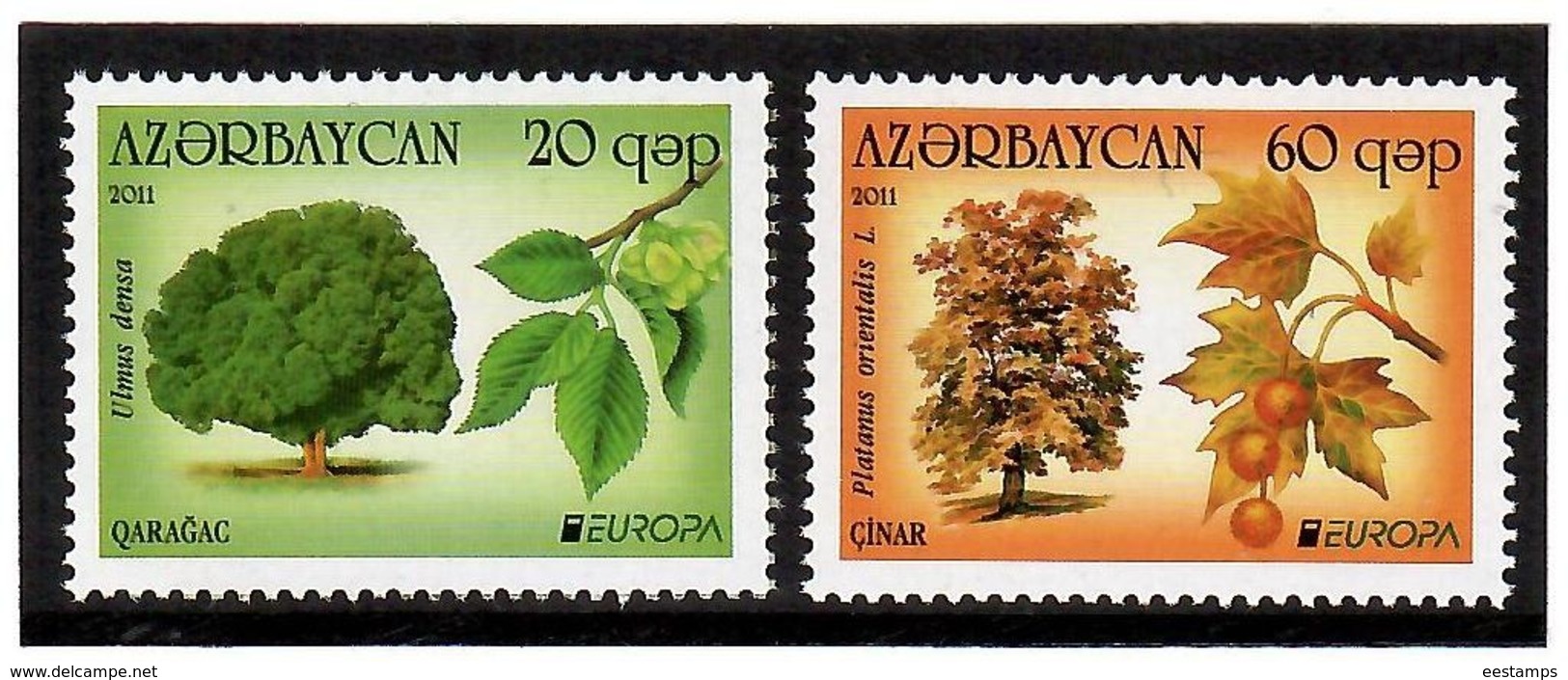 Azerbaijan 2011 . EUROPA 2011 (Forests). 2v: 20, 60  .    Michel # 840-41 - Azerbaïdjan