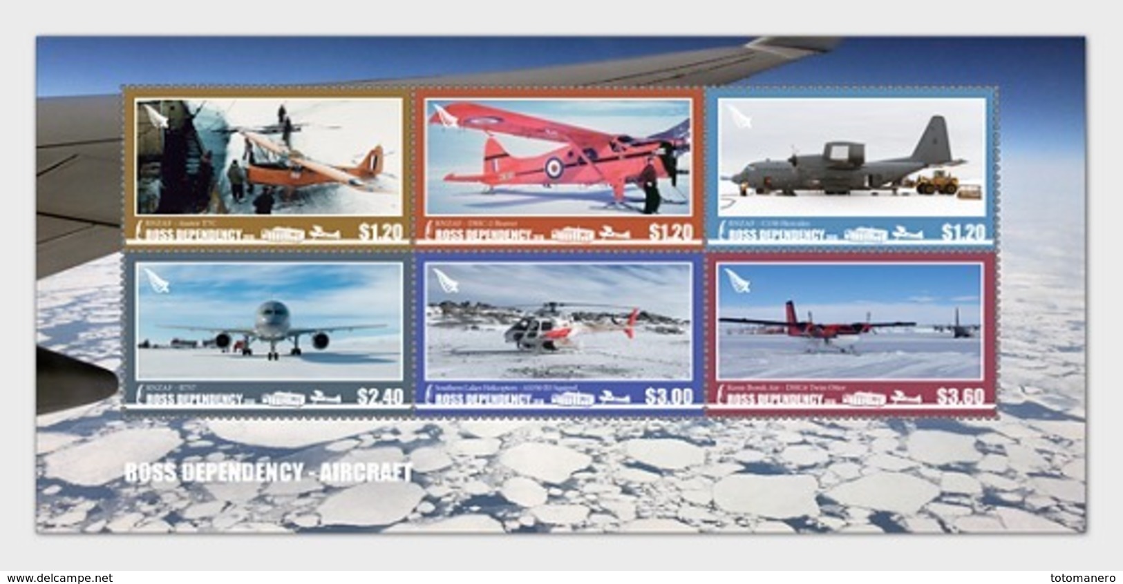 ROSS DEPENDENCY 2018 Aircraft Miniature Sheet** - Unused Stamps