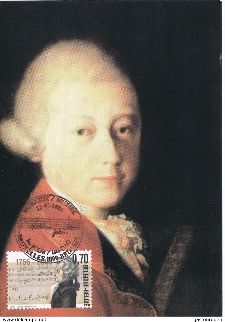 Carte Maximum Musique Belgique Mozart 2006 - 2001-2010