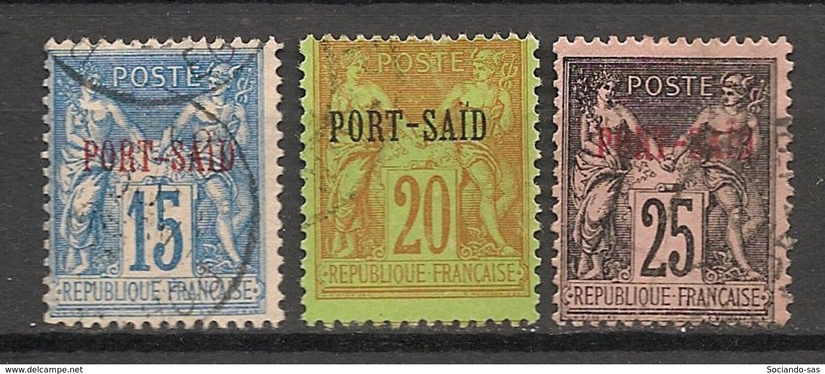 Port Said - 1899 - N°Yv. 9 - 10 - 11 - Type Sage - 3 Valeurs - Oblitéré / Used - Oblitérés