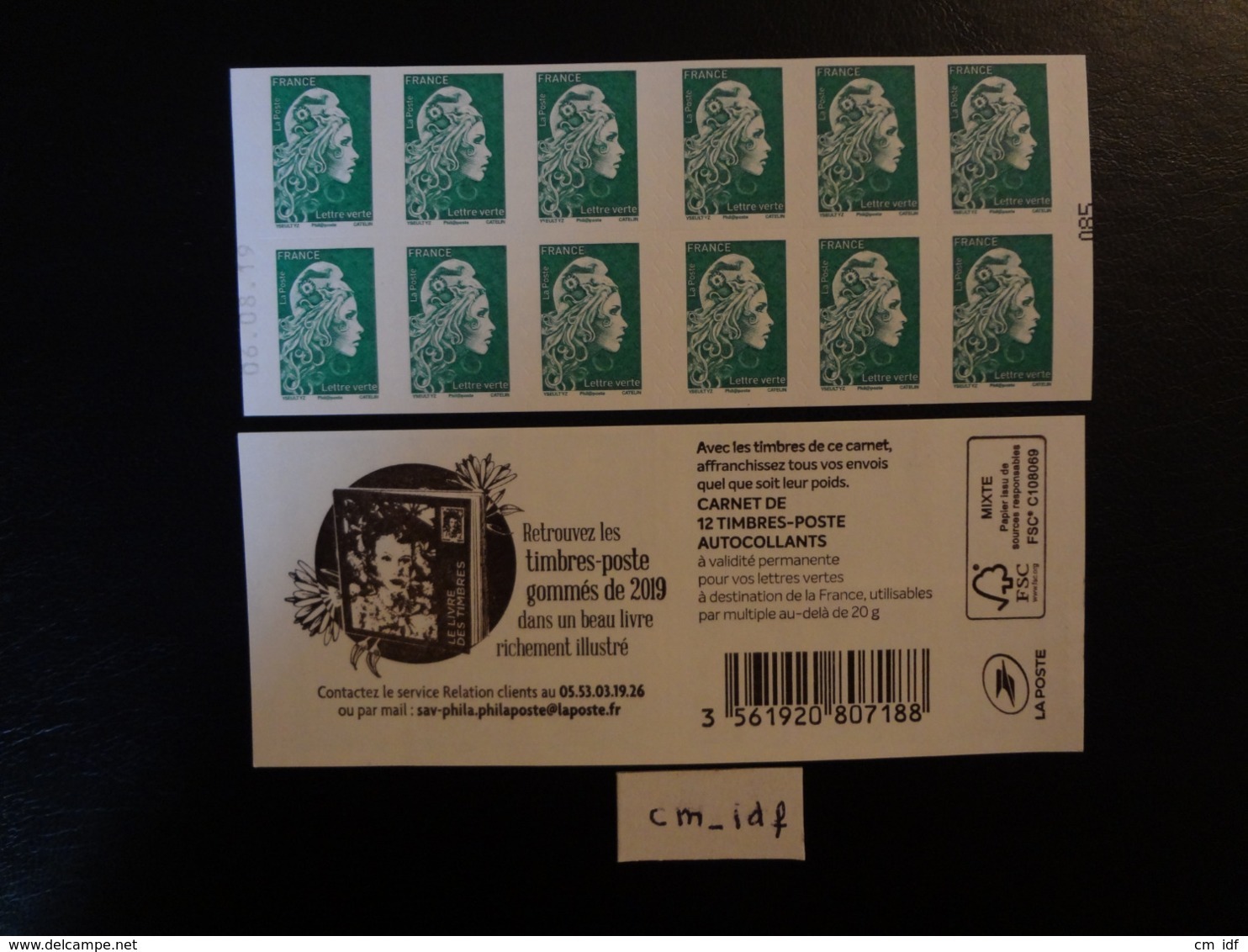 2019 CARNET MARIANNE L'ENGAGÉE LETTRE VERTE  DATE 06.08.19 En POSITION BASSE " RETROUVEZ LES TIMBRES-POSTE  " - Autres & Non Classés