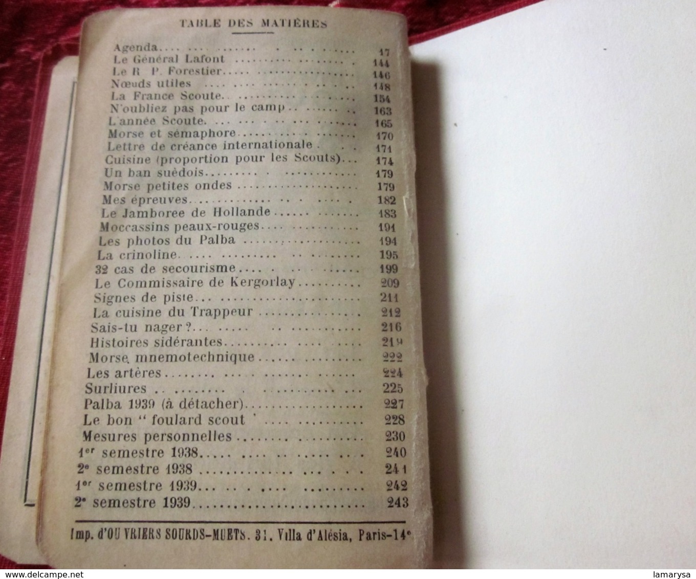 1938 AGENDA PALBA GUIDES DE FRANCE-LOI SCOUTE-PHOTOS-NOTES-JAMBOREE SCOUT INTERNATIONAL CONÇU SPÉCIALEMENT PR SCOUTISME