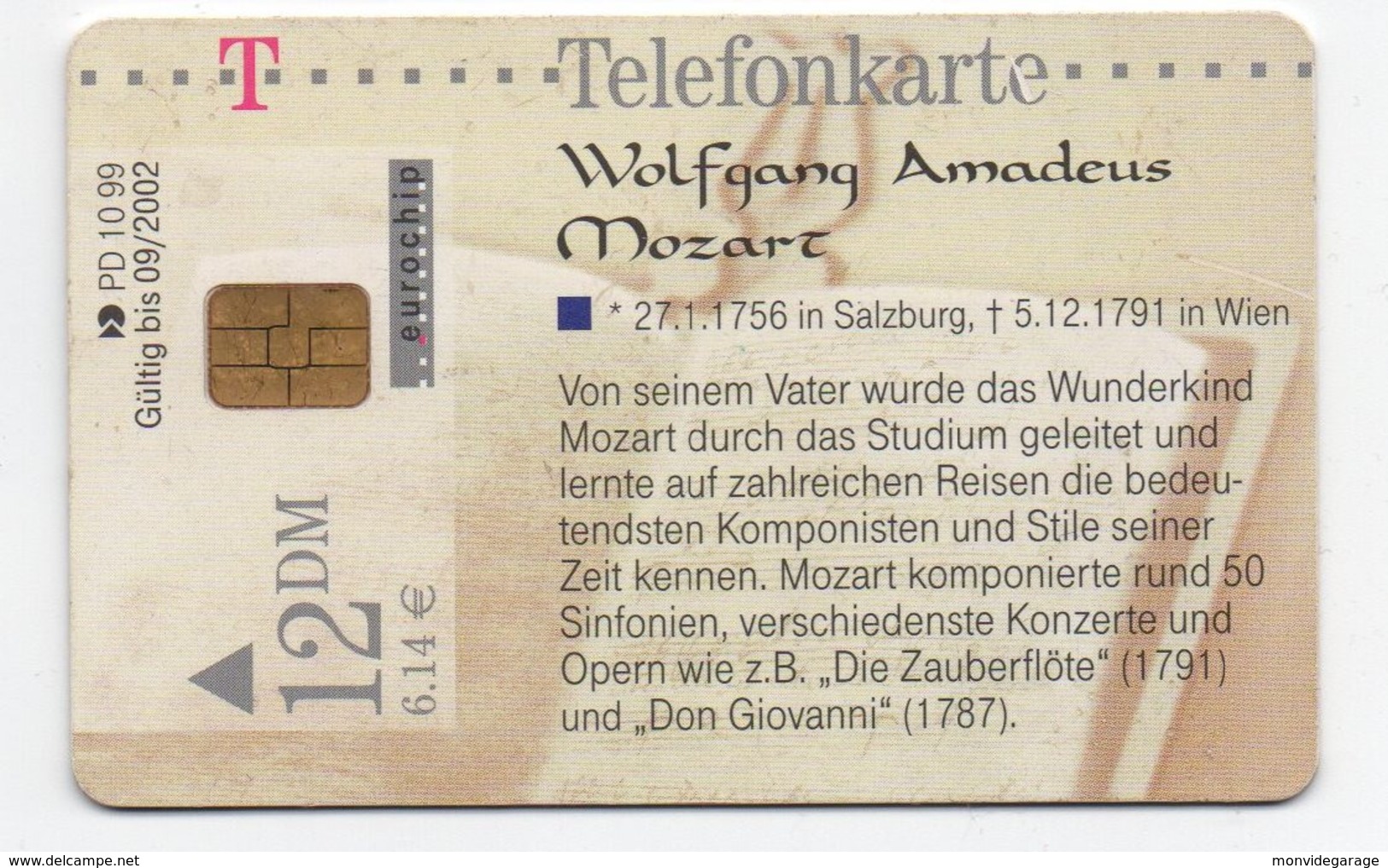 Télécarte Allemande - Wolfgang Amadeus Mozart - 12 DM - Andere & Zonder Classificatie