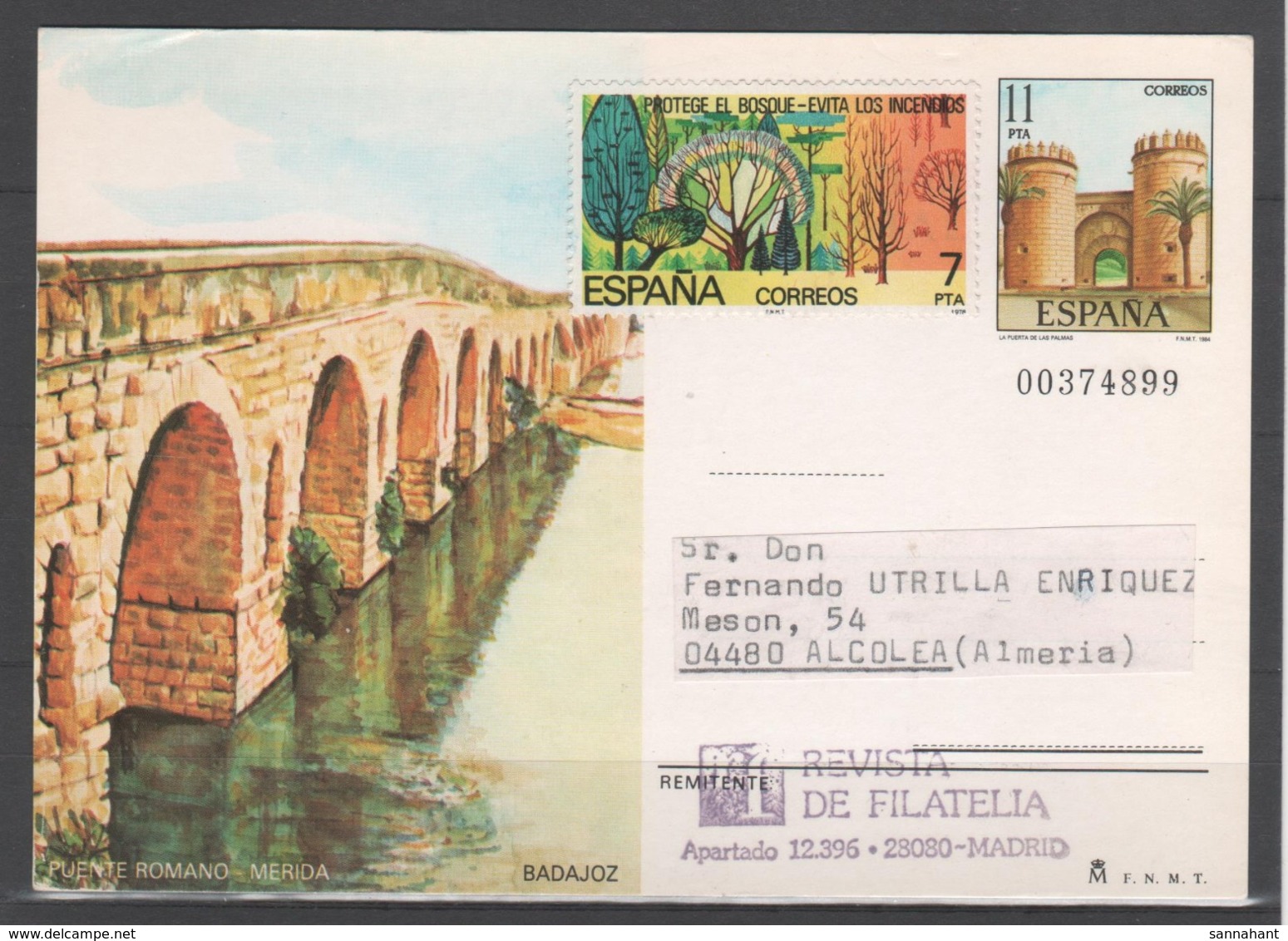 TARJETA ENTERO POSTAL 1984, CIRCULADA. TURISMO. - 1931-....