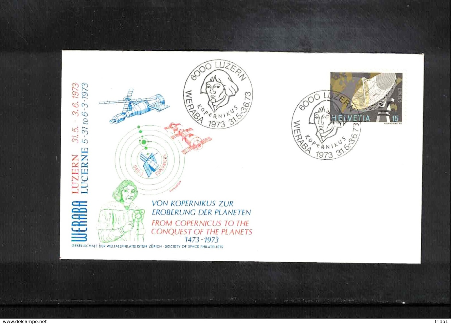 Switzerland 1973 Astronomy Nicolaus Copernicus Interesting Cover - Astronomie