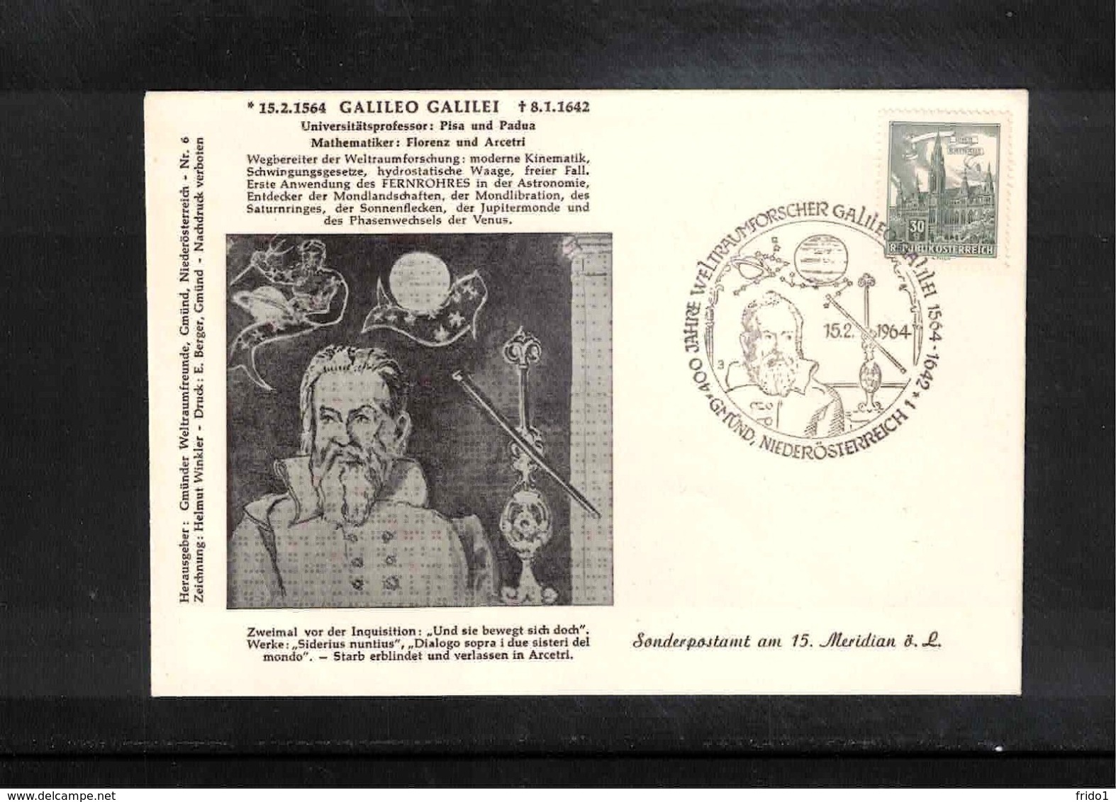 Austria / Oesterreich 1964 Astronomy Galileo Galilei Interesting Cover - Astronomie