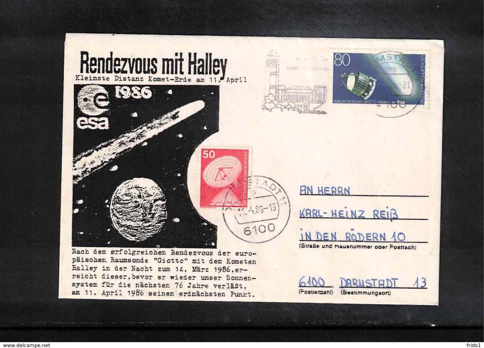 Germany / Deutschland 1986 Astronomy Halley Comet Interesting Cover - Astronomie