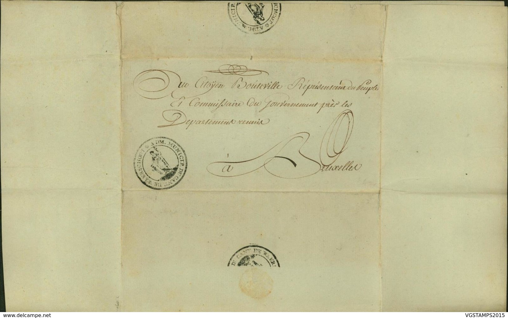 France 1795  - Precurseur De Waerschoot à Bruxelles..... (VG) DC-4258 - 1792-1815: Départements Conquis