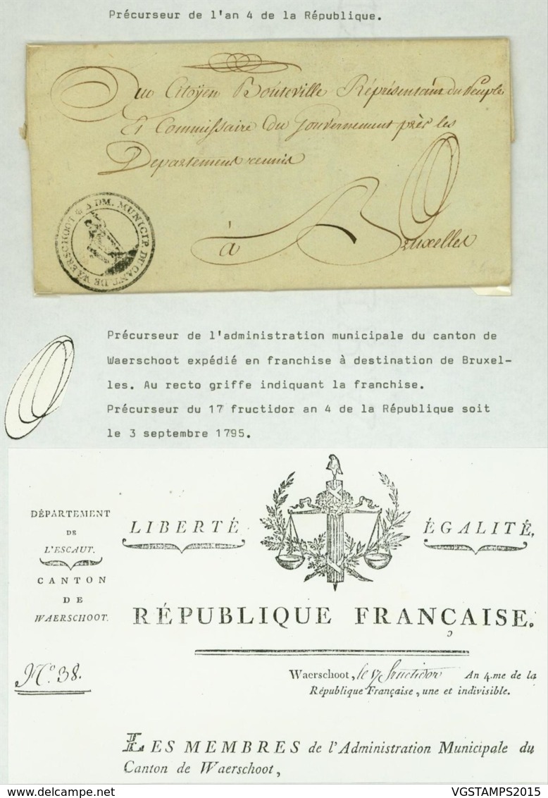 France 1795  - Precurseur De Waerschoot à Bruxelles..... (VG) DC-4258 - 1792-1815: Conquered Departments