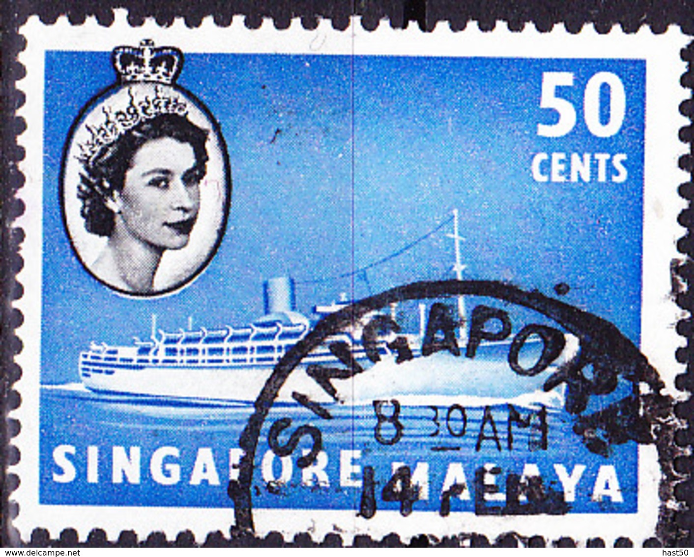 Singapur - HM + Passagierdampfer M. S. „Chusan“ (MiNr: 39) 1955 - Gest Used Obl - Singapur (...-1959)