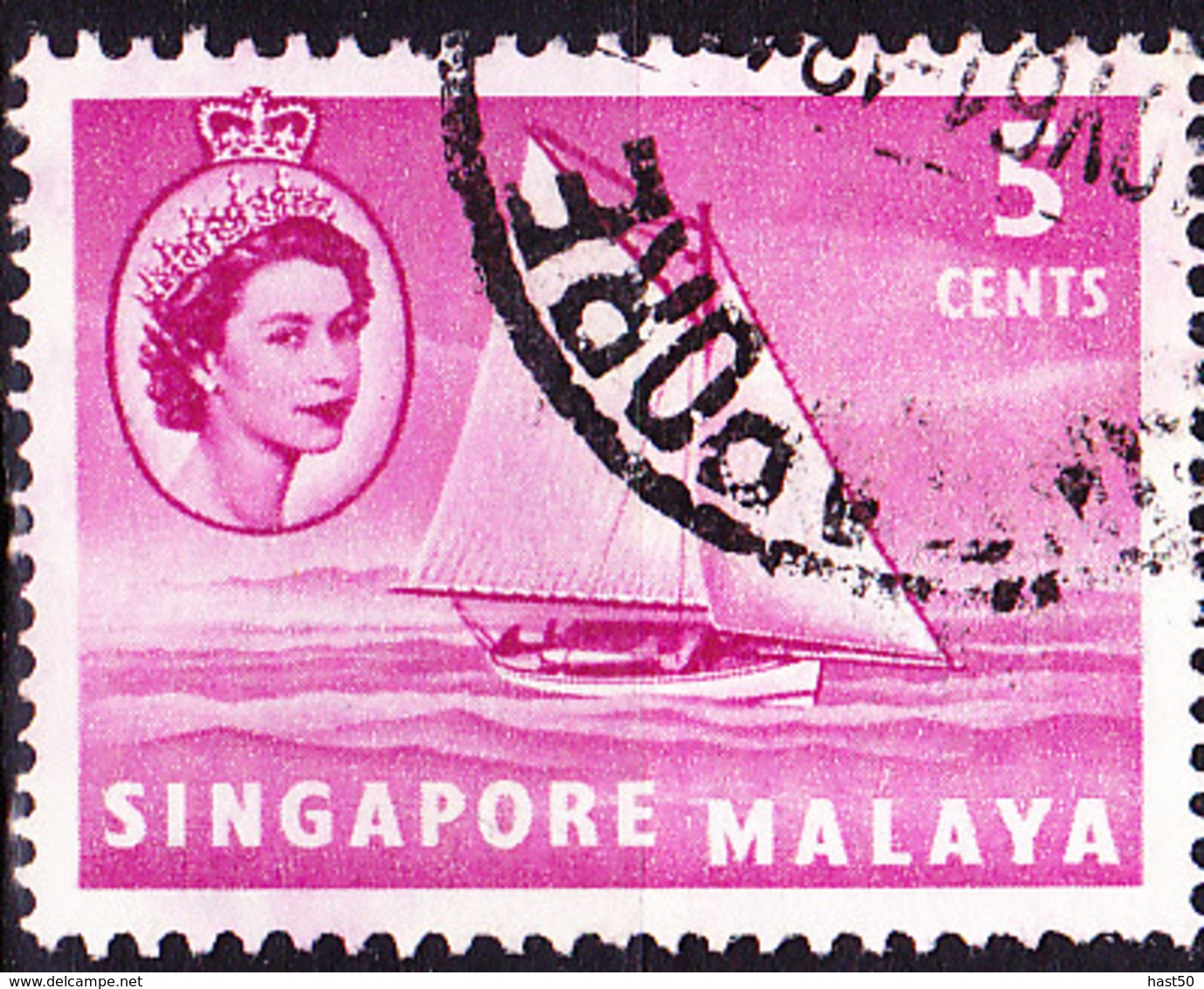 Singapur - HM + Lombok Sloop (Verkehrsboot) (MiNr: 31) 1955 - Gest Used Obl - Singapore (...-1959)