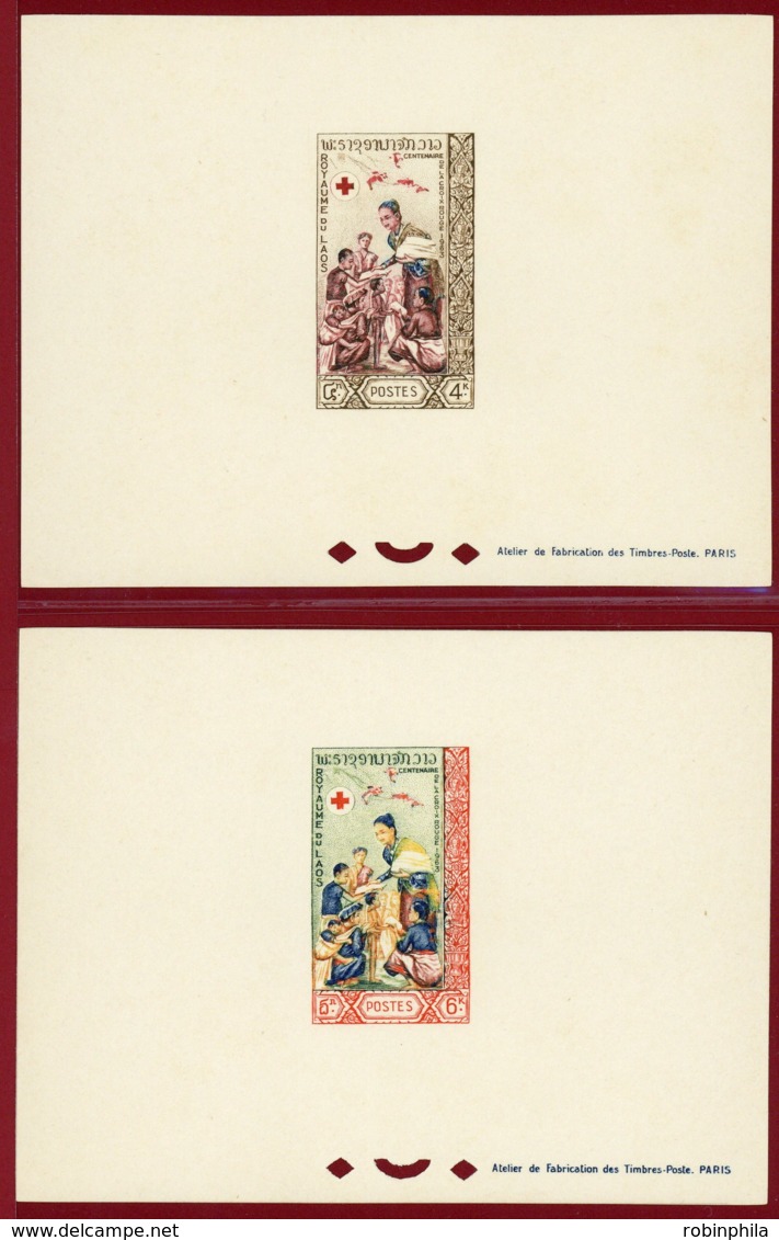 Laos 1963 #85-87, Deluxe Proofs, Queen Handing Out Gifts - Laos