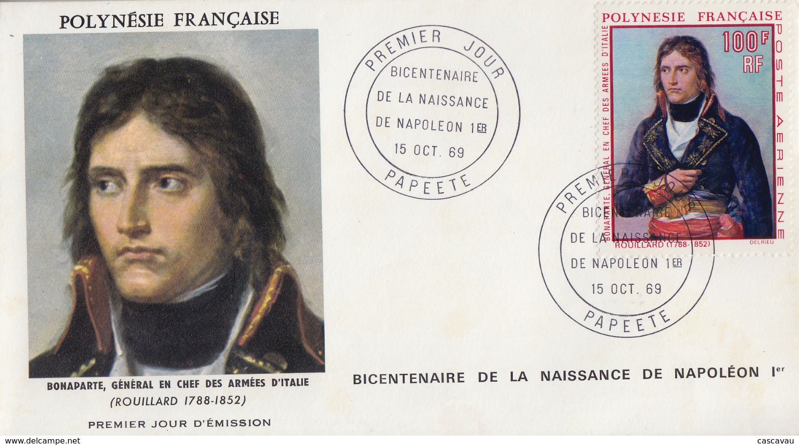 Enveloppe  FDC  1er  Jour   POLYNESIE    NAPOLEON  BONAPARTE   1969 - Napoleón