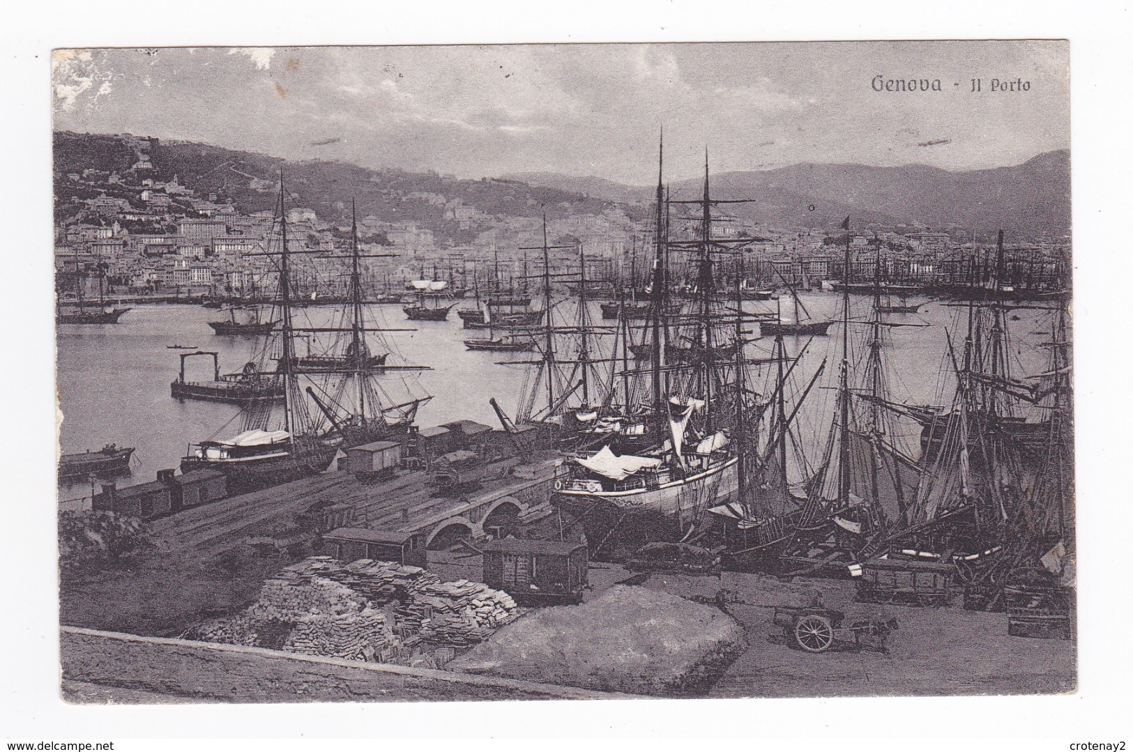 Liguria Genova Il Porto N°30 B & C Zürich En 1925 Bateaux Voiliers Wagons Couverts Attelage Matériaux VOIR DOS - Genova (Genoa)