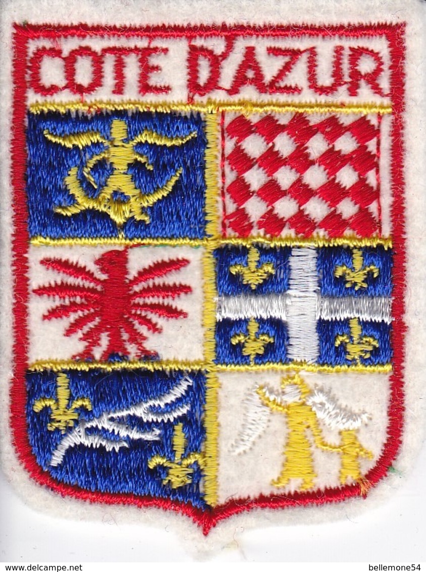 ECUSSON - TISSU BRODE  - COTE D'AZUR - Dimension: 5CMS X 6CMS - Patches