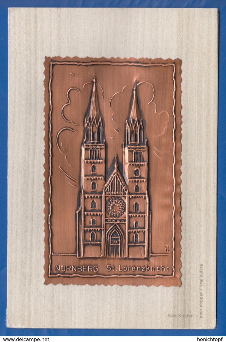 Deutschland; Nürnberg; Echt Kupfer; Doppeltkarte; St. Lorenzkirche - Nürnberg