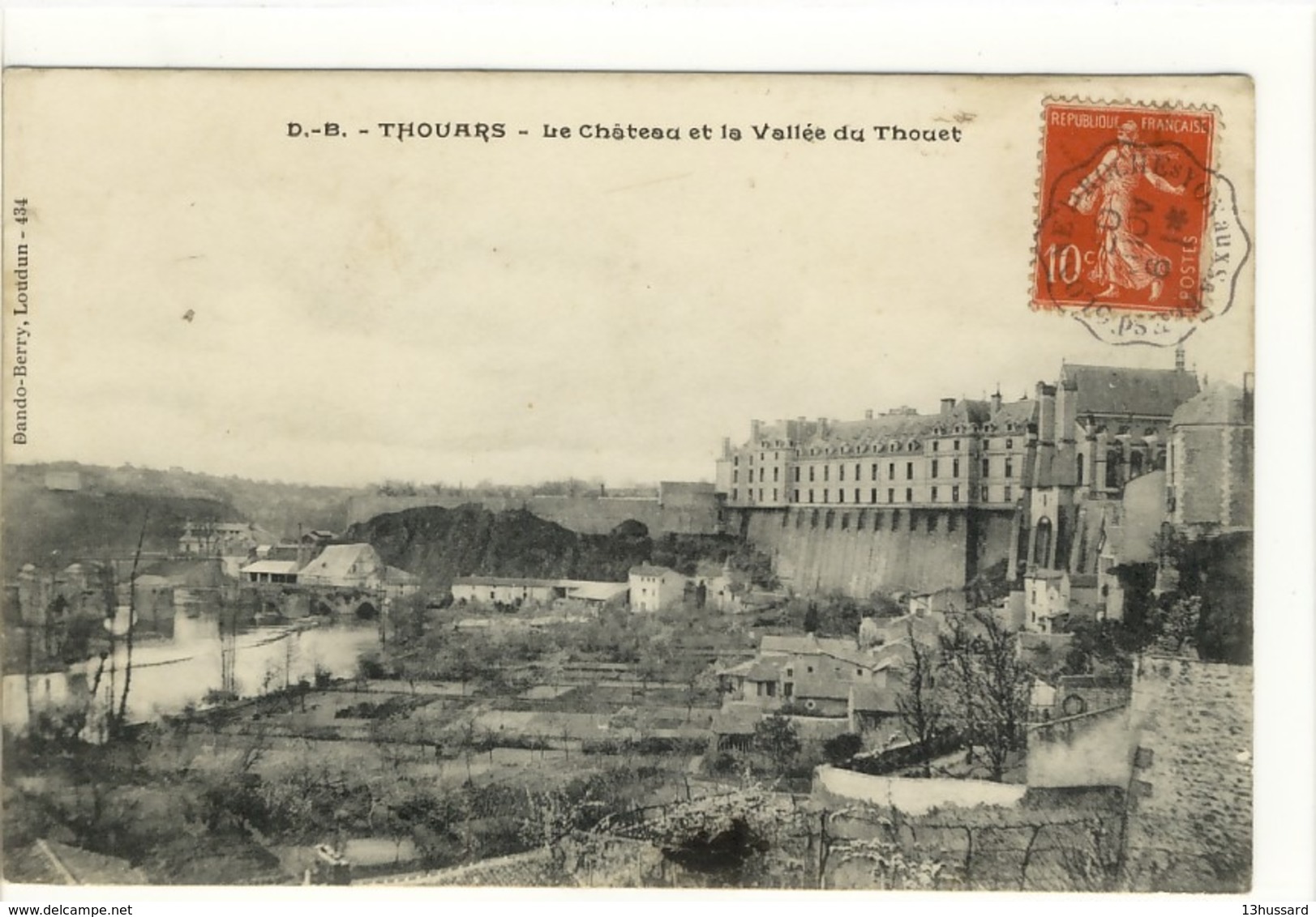 Carte Postale Ancienne Thouars - Le Château Et La Vallée Du Thouet - Thouars