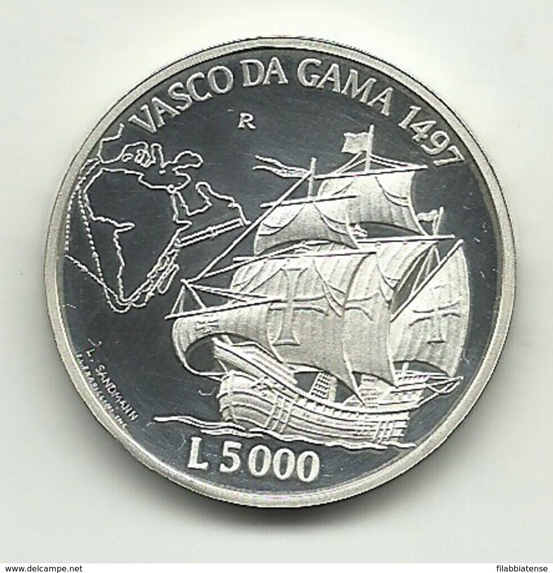 1997 - San Marino 5.000 Lire Argento - Giovanni Caboto - San Marino