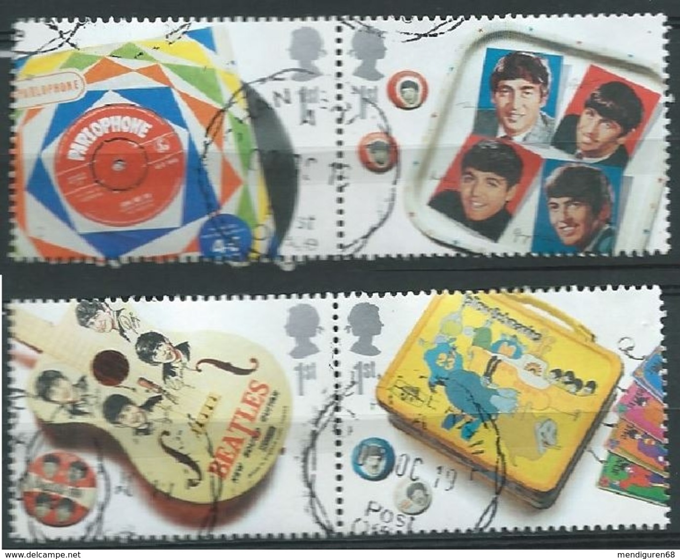 GROSSBRITANNIEN GRANDE BRETAGNE GB 2007 FROM M/S THE BEATLES SET 4V. USED SG 2692a-d SC 2420a-d MI 2470-73 YV 2833-36 - Usati