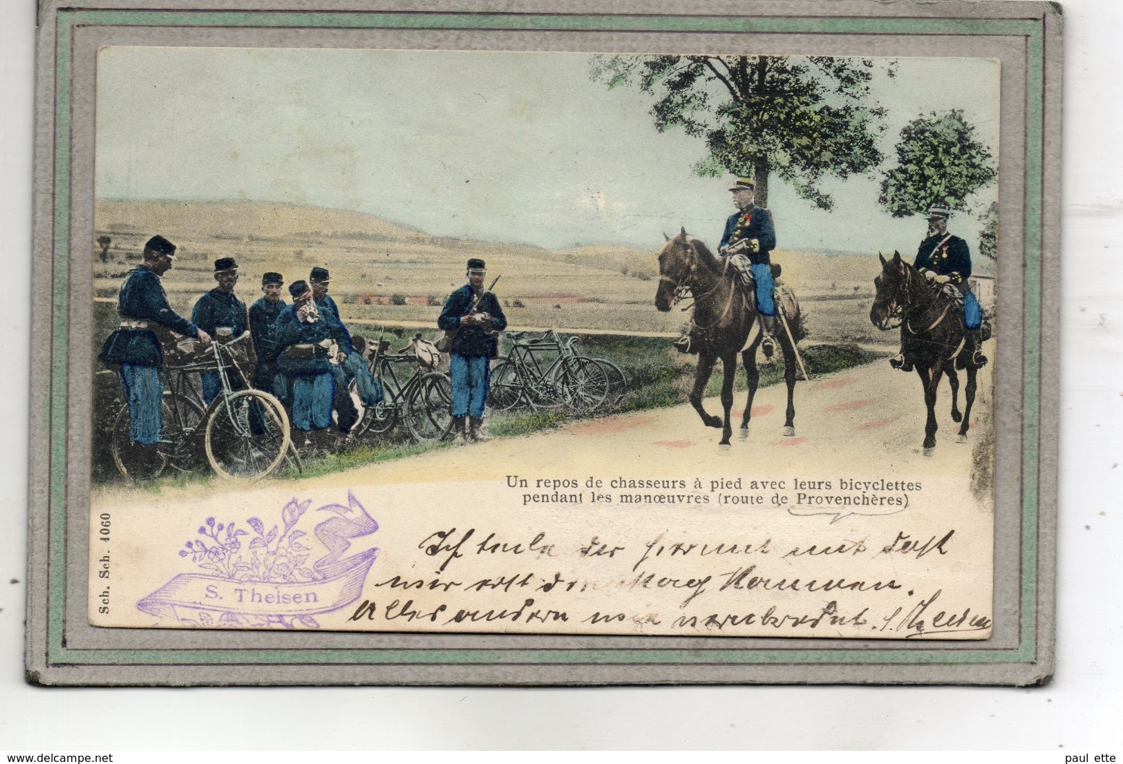 CPA - PROVENCHERES (88) - Militaria - Repos De Chasseurs Avec Bicyclettes En 1904 - Provencheres Sur Fave