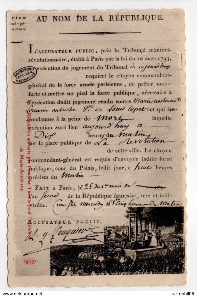 - CPA HISTOIRE - Réquisition Adressée Par Fouquier-Tinville - Edition Le Deley N° 41 - - Histoire