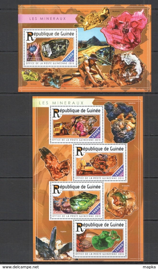 CC243 2015 GUINEE GUINEA NATURE GEOLOGY MINERALS LES MINERAUX KB+BL MNH - Minerals