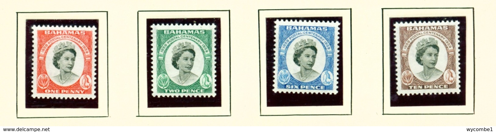 BAHAMAS  -  1959 Stamp Centenary Set Unmounted/Never Hinged Mint - 1859-1963 Crown Colony