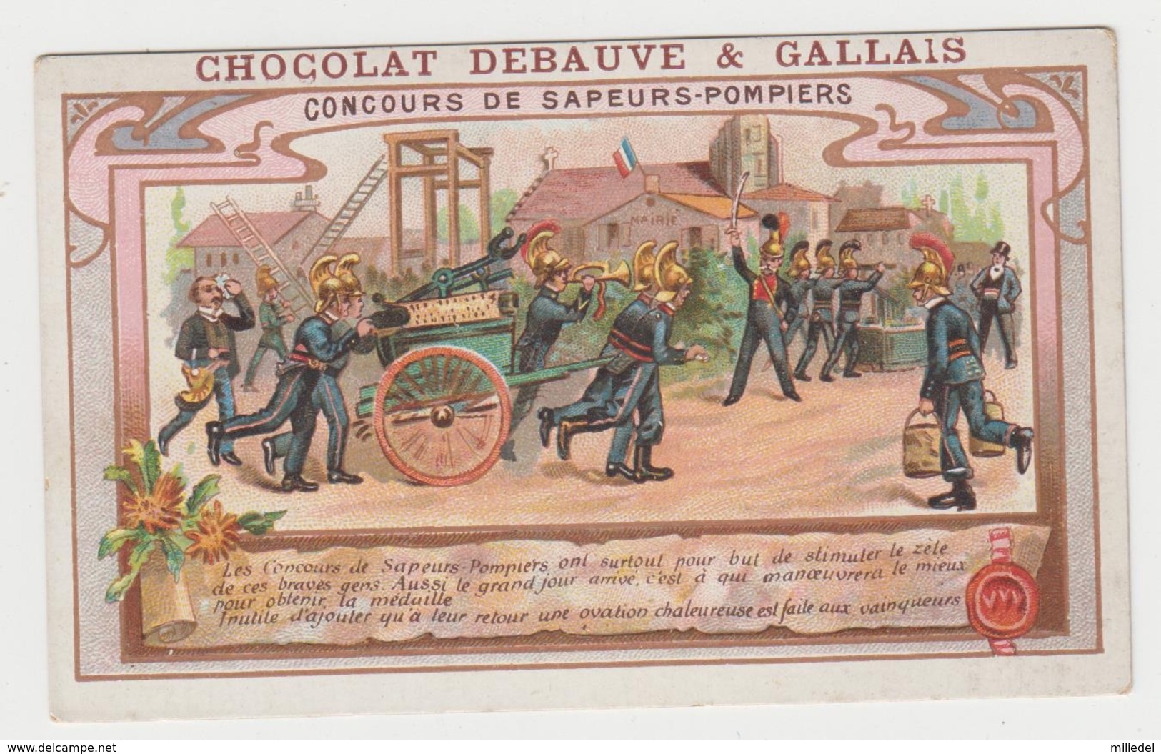 AB256 - CHROMO CHOCOLAT DEBAUVE & GALLAIS - Concours De Sapeurs Pompiers - Other & Unclassified