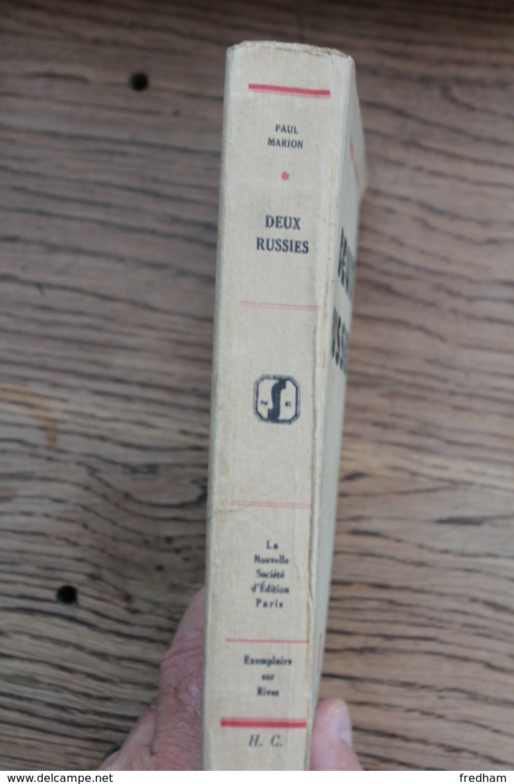 LES DEUX RUSSIES Par P MARION Avec Dédicace ,ex Numéroté,hors Commerce, 1930..TB RARE.. - Gesigneerde Boeken