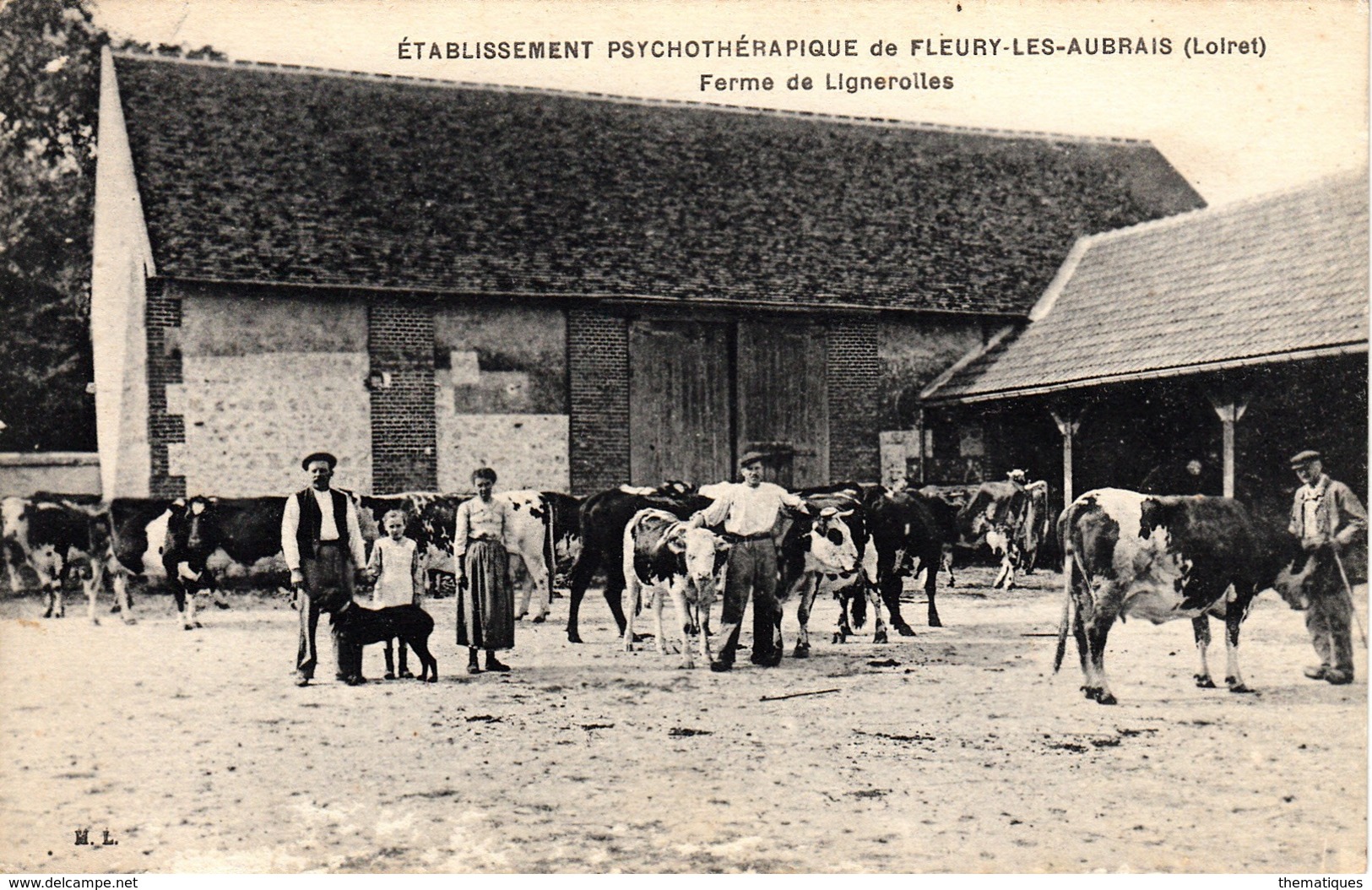 Thematiques 45 Loiret Fleury Les Aubrais Etablissement Psychothérapique Ferme De Lignerolles Animée Paysans - Other & Unclassified