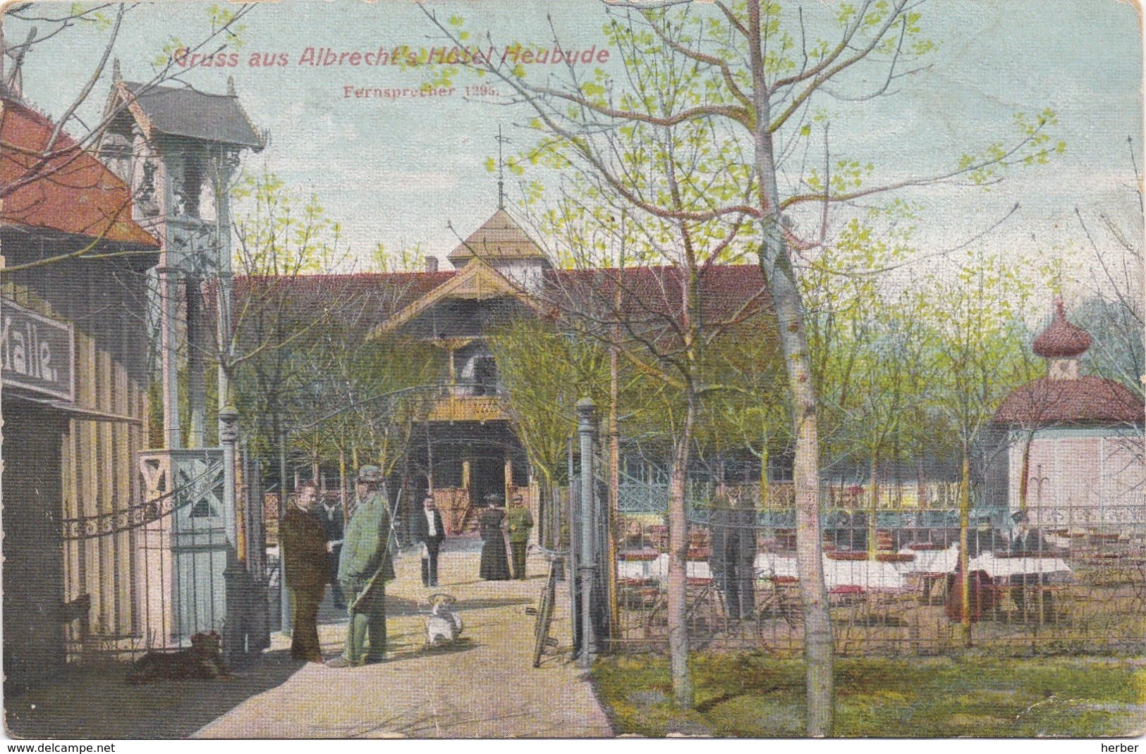 HEUBUDE - DANZIG - 1910-1920 - Gruss Aus Albrecht's Hôtel Heubude - Fernsprecher 1295 - Danzig