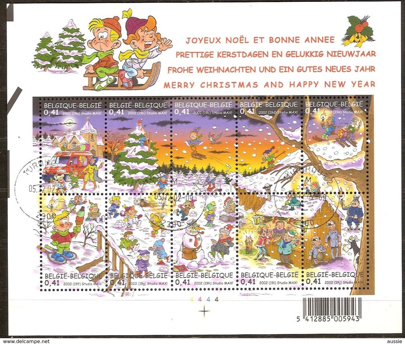 Belgie Belgique 2002 OCBnr. Bloc 98 (o) Oblitéré Cote 12,00 Euro Noël Christmas Kerstmis Nouvel An Nieuwjaar - 1961-2001