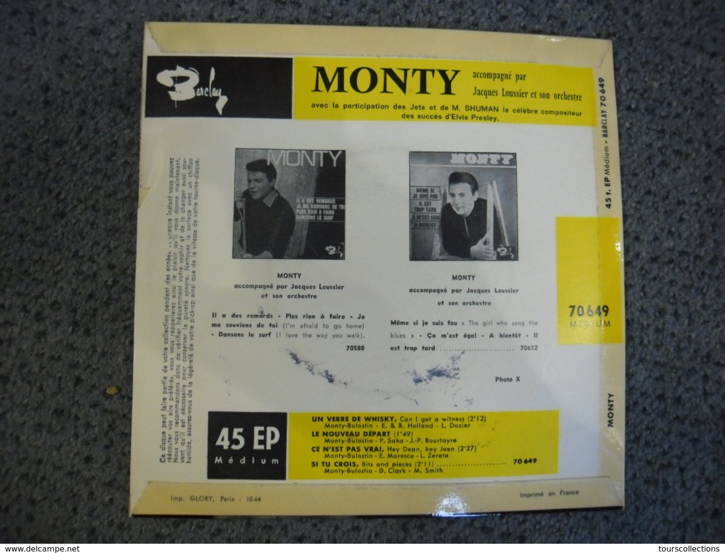 Vinyle 45 Tours 4 Titres AUTOGRAPHE MONTY Un Verre De Whisky Barclay 70649 M - Collector's Editions