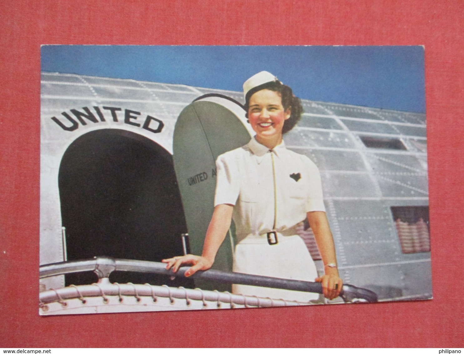 United Air Lines Mainliner Charming Stewardess Ref 3669 - Autres & Non Classés