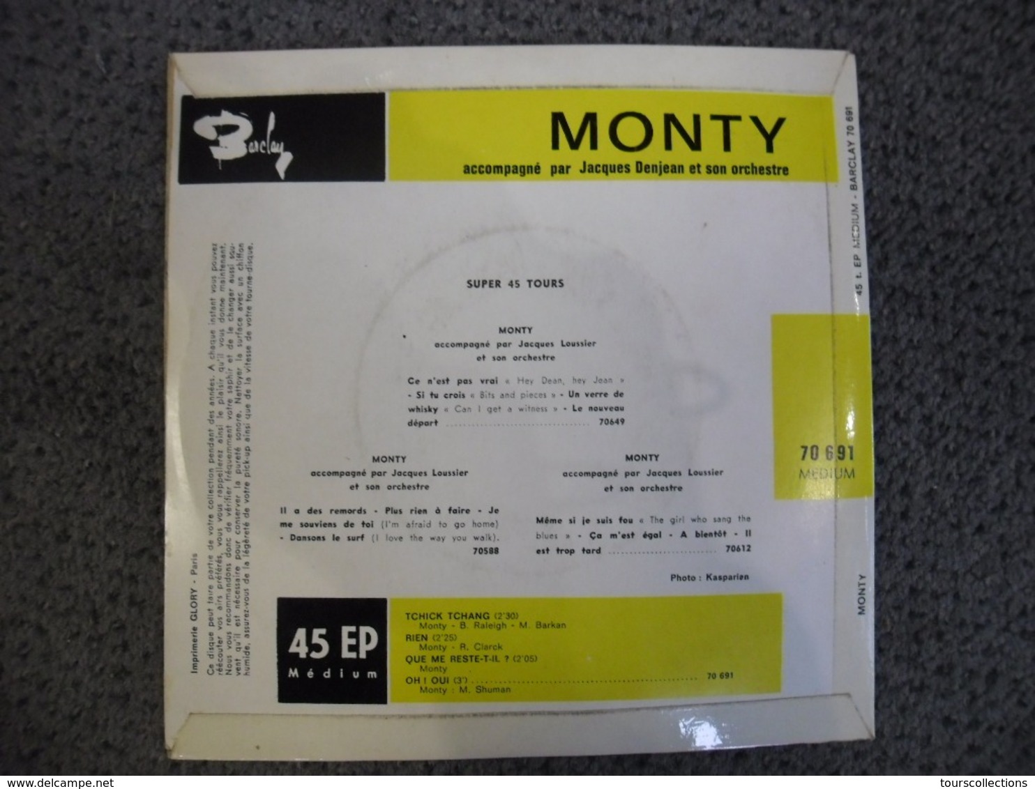Vinyle 45 Tours 4 Titres AUTOGRAPHE MONTY Tchick Tchang Barclay 70691 M - Collector's Editions