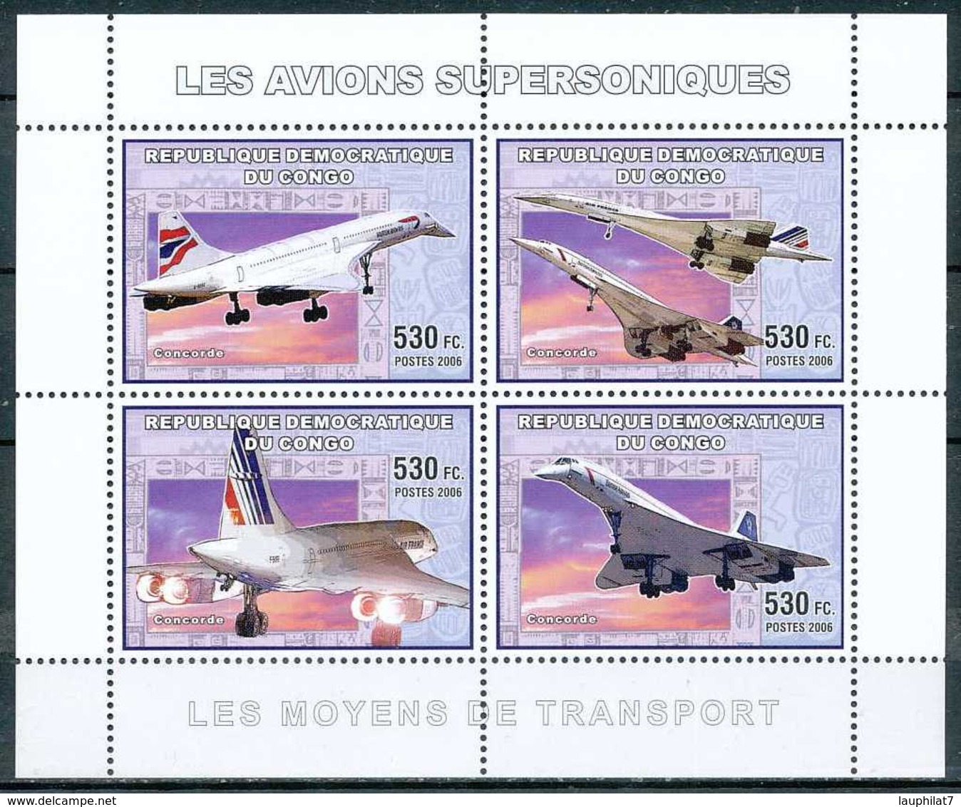 [31299]SUP//**/Mnh-RD CONGO 2006 - Les Moyens De Transports - Avions. - Concorde