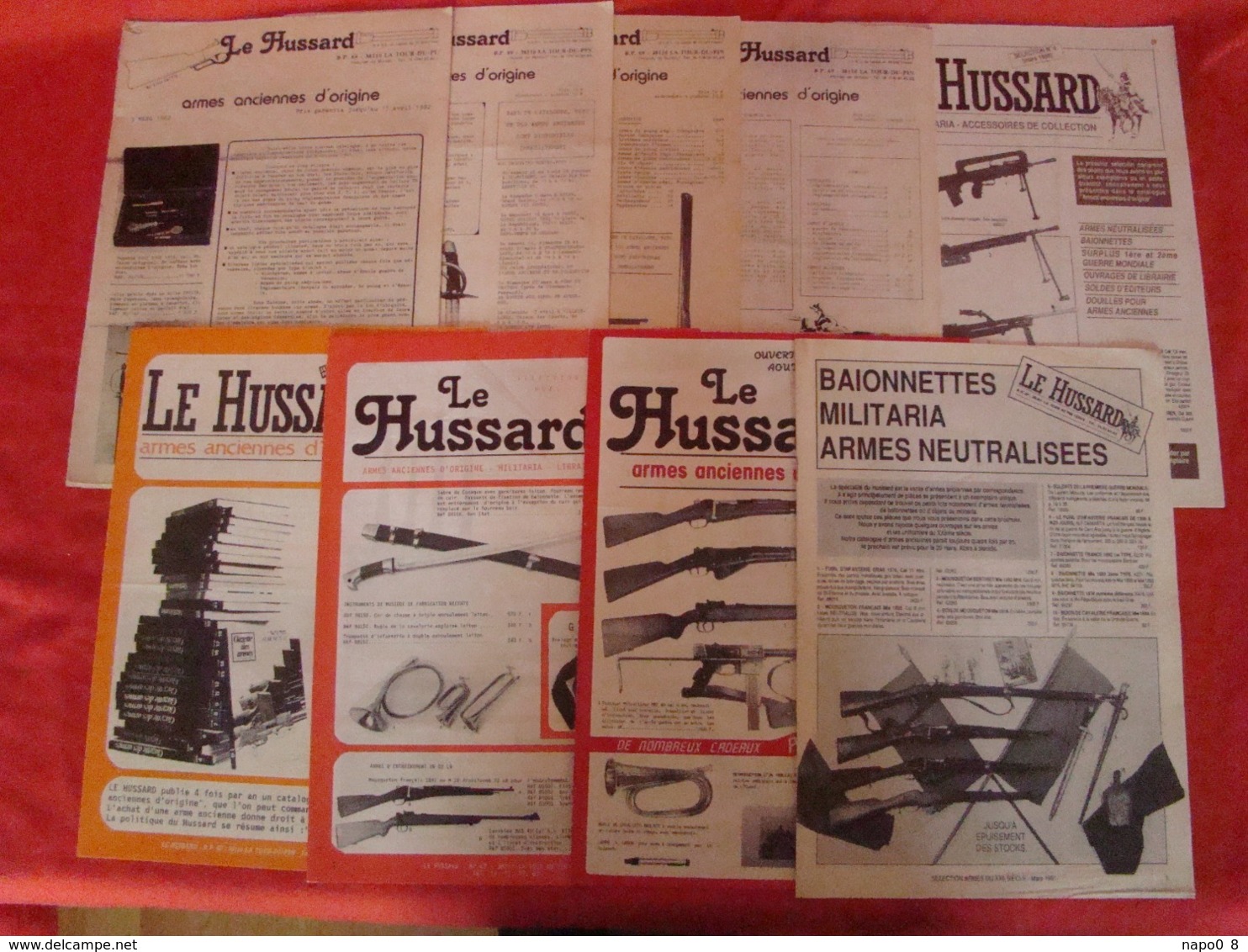 Lot De 9 Magazines  "LE HUSSARD" Armes Anciennes D'origine Années 1982- 1991 - Frankreich