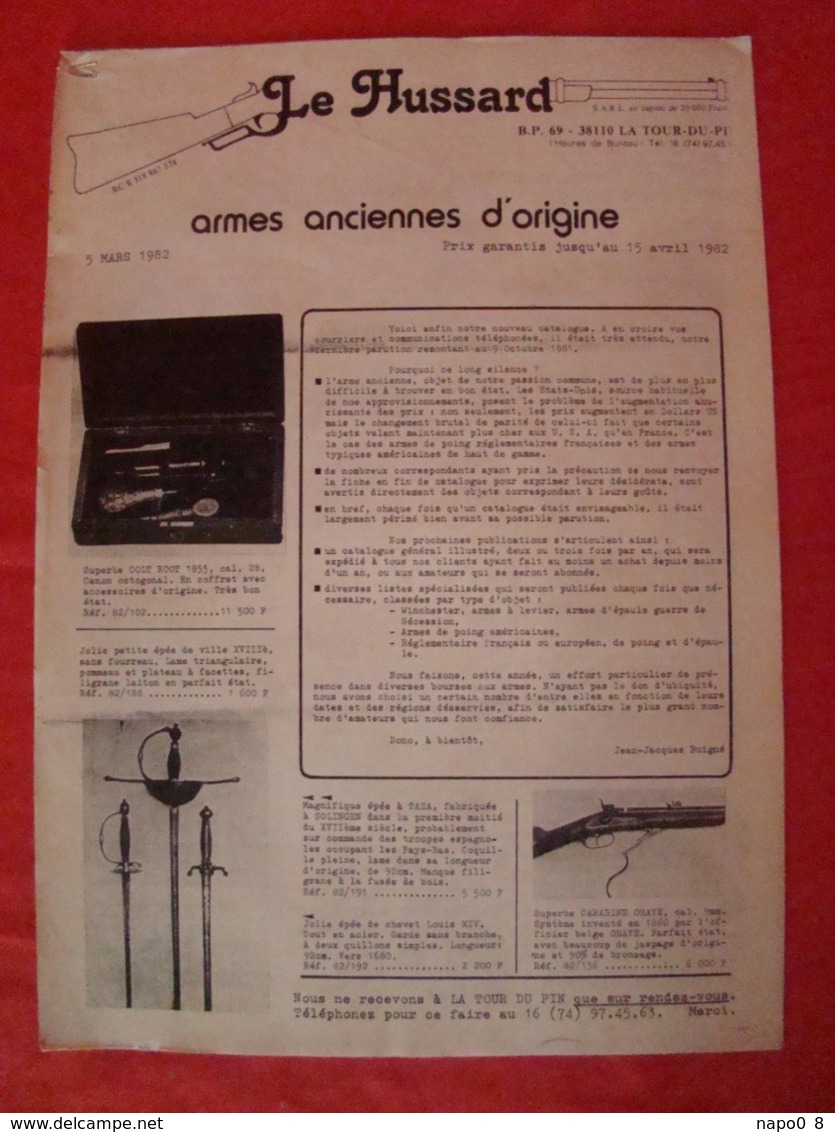 Lot De 9 Magazines  "LE HUSSARD" Armes Anciennes D'origine Années 1982- 1991 - Frankrijk