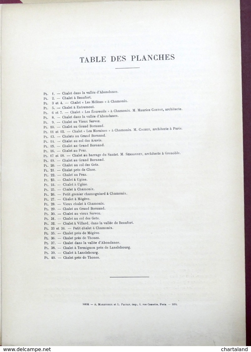 Architettura Montana - J. Gauthier  - Le Chalet Alpestre - 1^ Ed. 1934 - RARO - Altri & Non Classificati