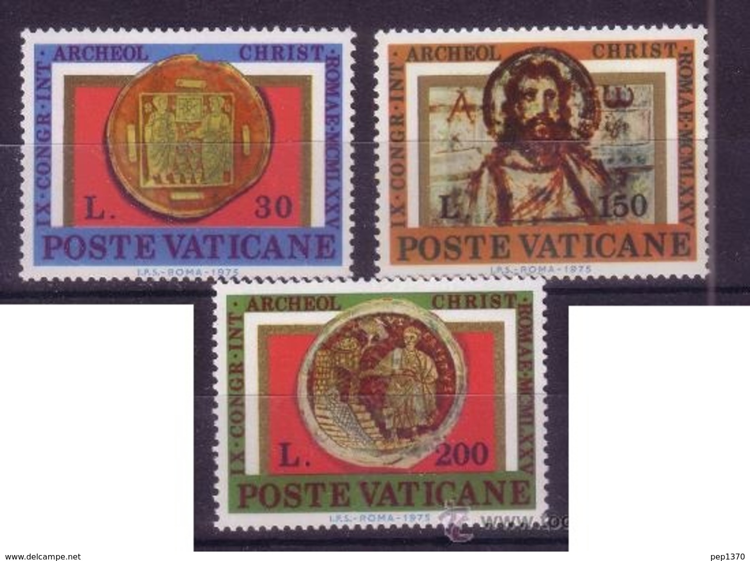 VATICANO 1975 - 9º CONGRESO DE ARQUEOLOGIA CRISTIANA - Yvert Nº 600/602** - Unused Stamps