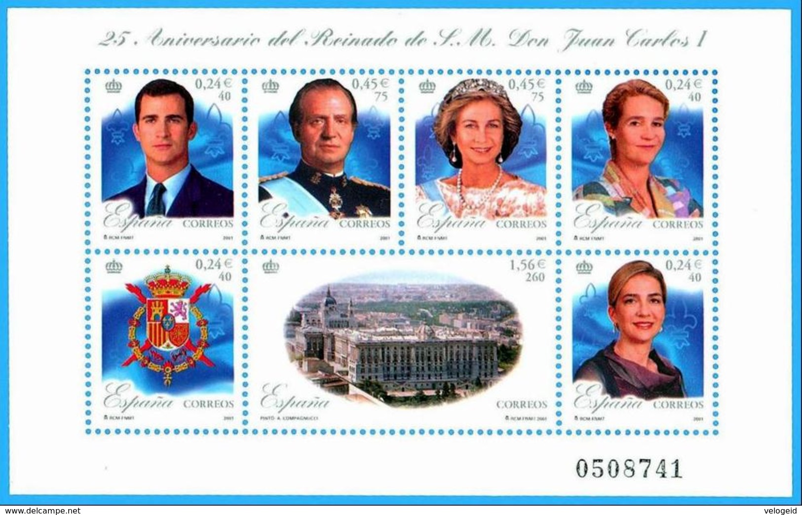 España. Spain. 2001.  25 Aniversario Del Reinado De S.M. Don Juan Carlos - Nuevos