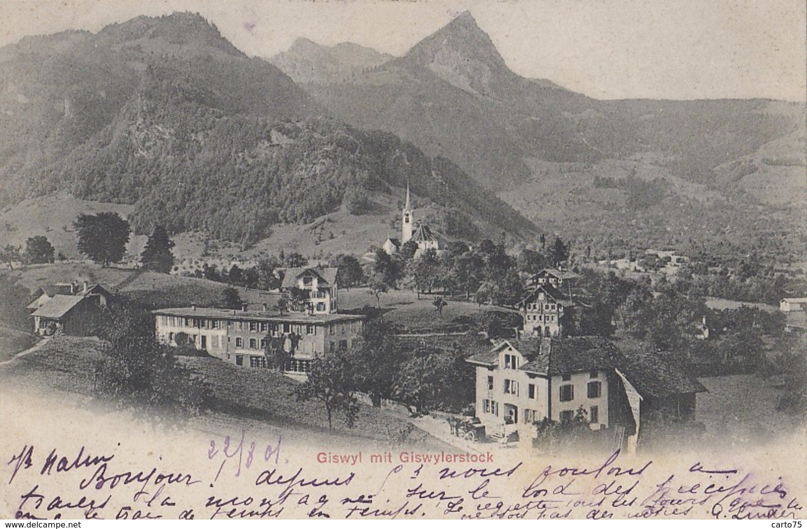 Suisse - Giswil Mit Giswilerstock - Giswyl - Postmarked Giswyl 1901 - Giswil