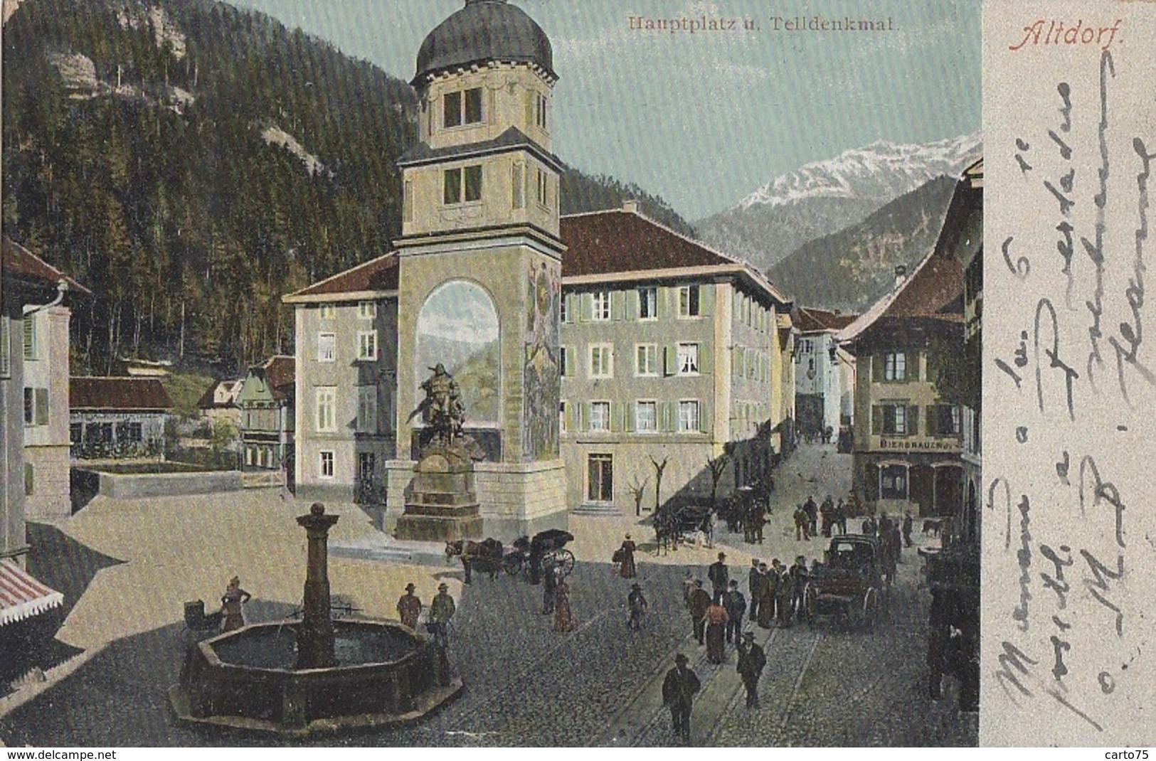 Suisse - Altdorf - Hauptplatz Und Telldenkmal - Postmarked 1904 - Altdorf