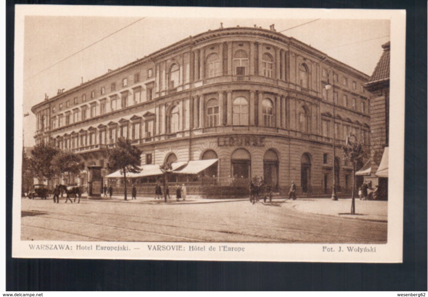 POLAND Warszawa - Hotel Europejski Ca 1920 Old Postcard - Pologne